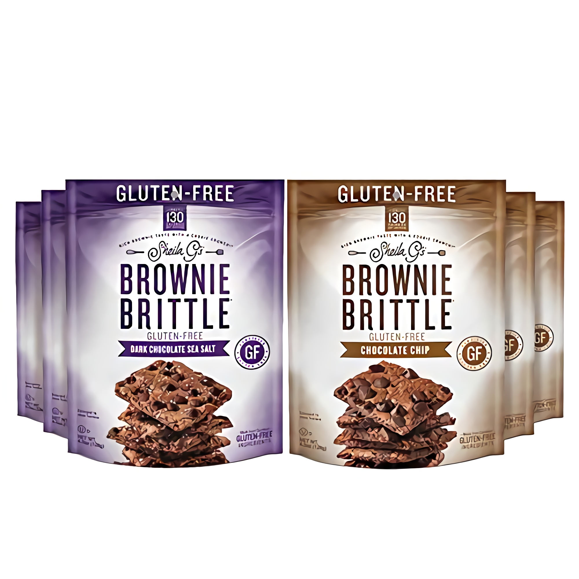 Sheila G's Brownie Brittle Gluten Free Variety Pack Chocolate Chip / Dark Chocolate 6 Bags