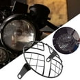 thumbnail image 6 of Universal 5.75 inch Motorcycle Headlight Replacement Light Cover Accessories Decoration Protective Metal Round for Retrofit X shaped net, 6 of 8