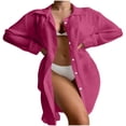 thumbnail image 1 of Camisas de Manga Larga Sólidas para Mujeres Moda de Manga Larga Blusas Sólidas Cuello en V Longitud Regular Poliéster Casual, 1 of 5