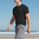 thumbnail image 5 of Blusas y camisas de manga corta y cuello redondo para hombre, estilo casual, de color liso, transpirables, de poliéster, para fitness, de manga larga y cuello redondo., 5 of 9