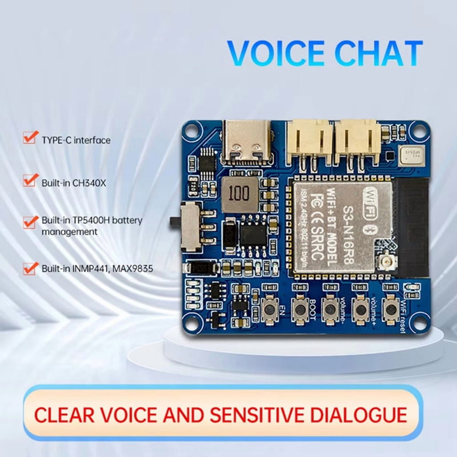 ESP32-S3 Voice Chat Module Xiaozhi AI Artificial Intelligence Development Board Supports Large Model Type-C
