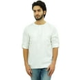 thumbnail image 4 of Atasi Kurta à Col Rond pour Hommes en Coton Manches Retroussables Chemise Blanche-TTTG, 4 of 7