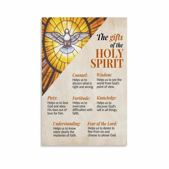 The Seven Gifts Of The Holy Spirit Poster Wall Art Poster (1) Canvas Painting Wall Art Poster for Bedroom Living Room Decor
