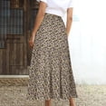 thumbnail image 4 of Faldas de cintura elástica con volantes fruncidos informales con estampado de moda para mujer Wmkox8yi FGJ2079, 4 of 9