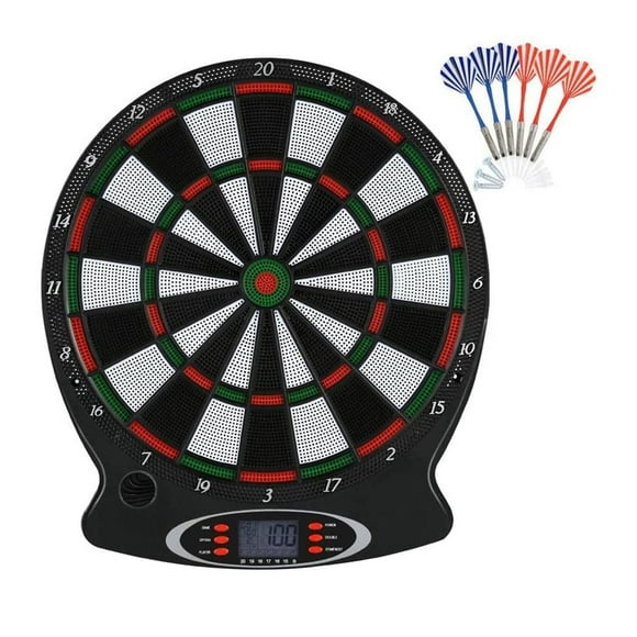 Electronic Dartboard Soft Tip, Dart Target Board Electronic Throw Toy with 6 Pieces Darts for Indoor Party Game