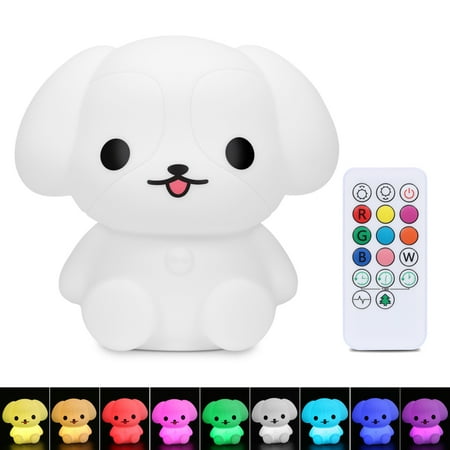 

3D Dog LED Night Light Soft Silicone 9 Color Changing Touchs Sensor For Home Bedroom Decor Default