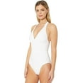 thumbnail image 2 of LA BLANCA Women's White Stretch Tummy Control Moderate Coverage Strappy Island Goddess One Piece Swimsuit 8, 2 of 4