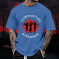 thumbnail image 2 of YDLCAFD Male Print Theme Casual Crewneck Fire Graphic Plus Size Shirt Printed Solid Color Short Sleeve Top, 2 of 6