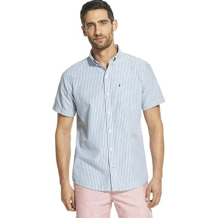 IZOD Men's Big and Tall Breeze Short Sleeve Button Down Stripe Shirt ...
