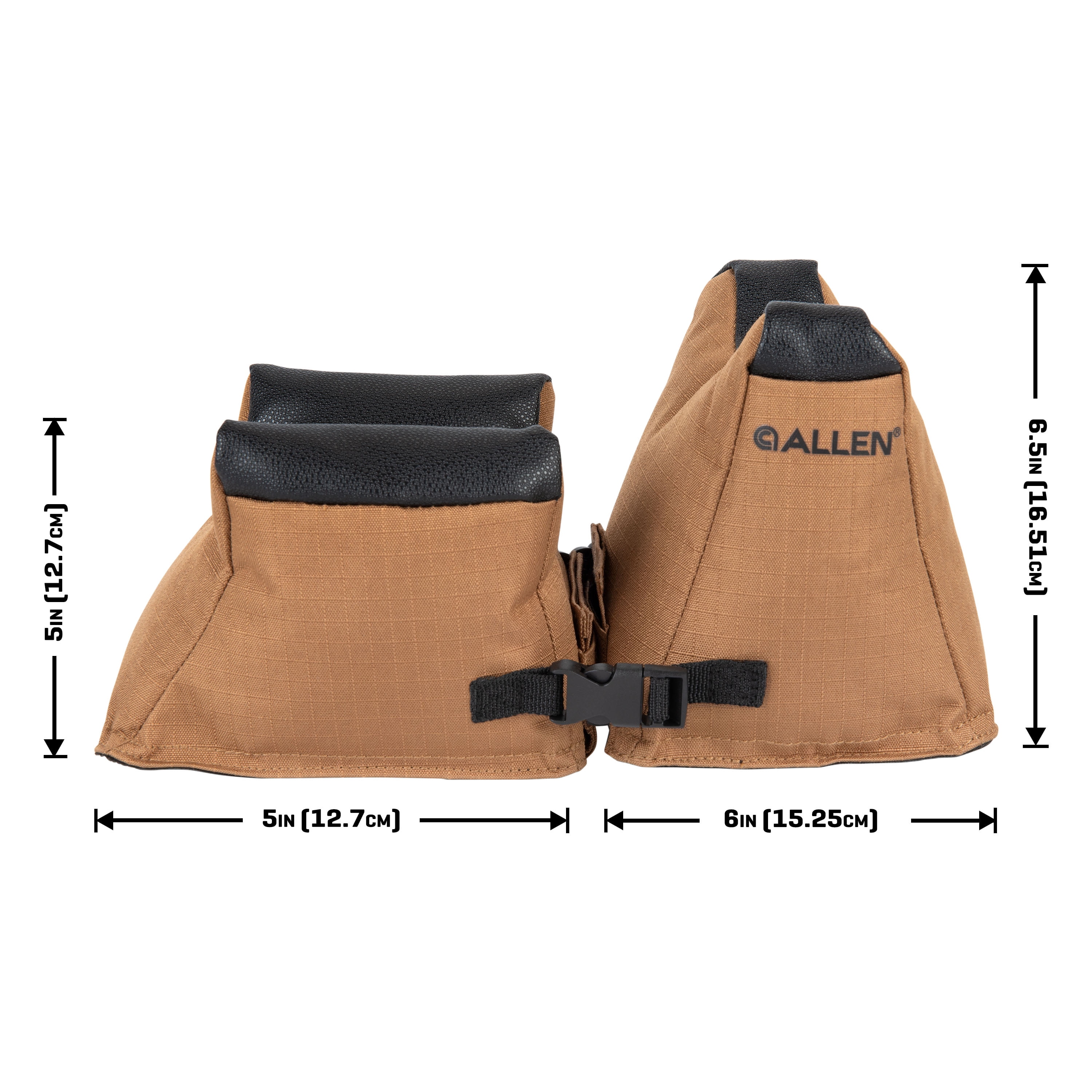 Allen Company Unfilled Front & Rear Rifle Shooting Bag Combo, Tan, Polyester, Model 18419, Medium