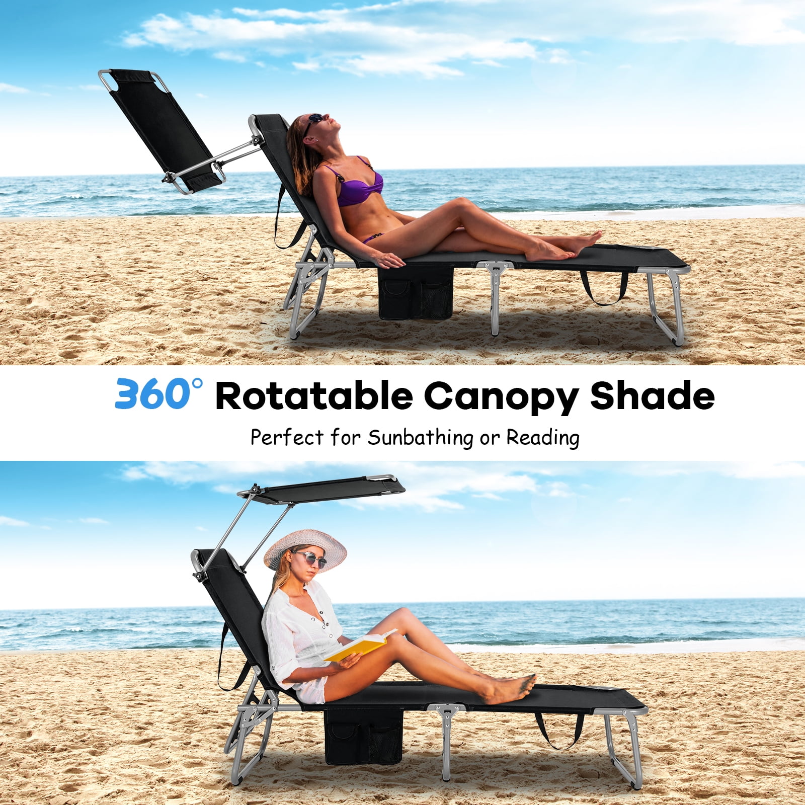Gymax beach lounge chair deals