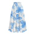 thumbnail image 3 of BDPORKAS Womens Skirts Flowy Swing Cute Flowers A-Line Casual Elastic Waist Loose Ruffle Dressy Midi Skirts, 3 of 5