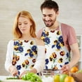 thumbnail image 3 of Pioneer Flower Floral Print Pattern Apron-Garden Aprons for Women with Pockets-Cotton Linen Waterproof Kitchen Cooking Gardening Aprons Adjustable for Kitchen,Cooking,BBQ and Salon 33x27 Inch, 3 of 7
