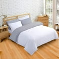 thumbnail image 4 of 400 Thread Count 5 Piece Set Reversible Duvet Cover with 4 Pillowcases, 100% Egyptian Cotton Quilt Cover with Hidden Zipper, Comfy Bedding Set - Light Grey Solid, Cal King Size., 4 of 4