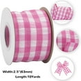 thumbnail image 2 of Joycrosso 2-1/2 Inch Bubbled Check Ribbon, 10 Yards Rose and White Wired Edge Ribbon for Gift Wrapping, Crafts, Wreaths, Garlands, Weddings and Christmas, 2 of 6