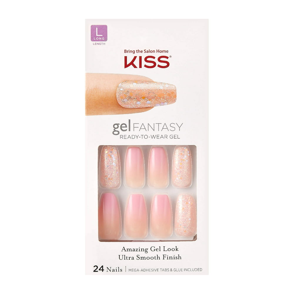 KISS Gel Nails-Focus, Long length - Walmart.com - Walmart.com