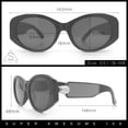 thumbnail image 3 of Womens Oversized Oval Mod Luxury Fashion Plastic Sunglasses Beige - Brown, 3 of 8