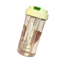 Taotanxi 600ml Clear Tumbler with Lid and Straw, Plastic Coffee Tumbler, Iced Coffee Cup Acrylic Tumbler for Coffee, Soda, Tea, Milk, Juice, Gift, Green