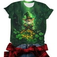 thumbnail image 5 of Haivin Women's St. Patrick's Day Print T-shirt, Short Sleeve Round Neck, Festive Casual Wear for Party and Everyday, 5 of 6