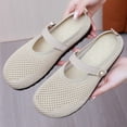 thumbnail image 6 of CAIXAI Wide Toe Box Sneakers Women Adjustable Upper Womens Sneakers Size 8 Classic Slip-On Walking Shoes for Women Mesh Knitted Woven Mary Jane Shoes Women Hands Free Sock Shoe, 6 of 7