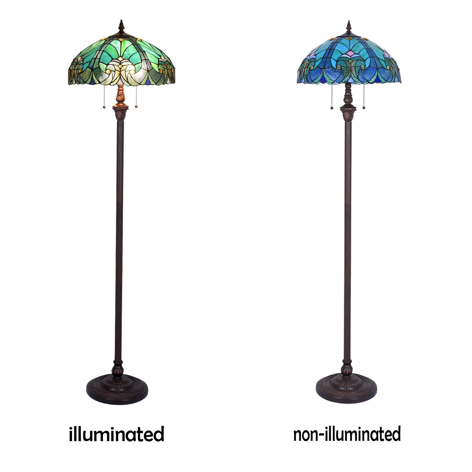 Tiffany Floor Lamp,Stained Glass Lamp Shade