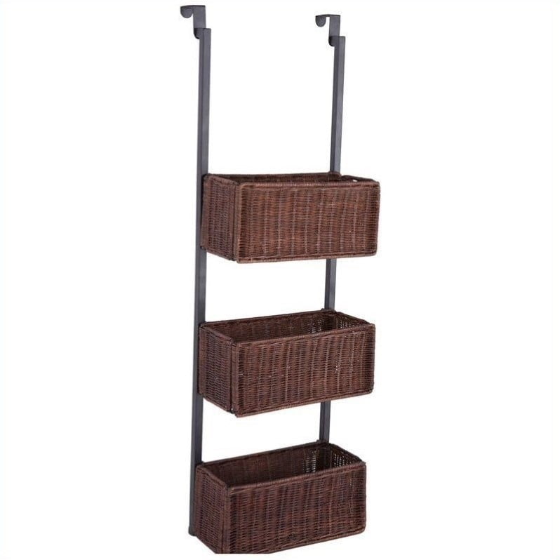Sei Furniture Hazel Over The Door Basket Storage In Espresso Canada Door Basket Storage In Espresso, Over Door Storage Baskets Uk