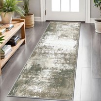 2x6 FT Kitchen Runner Rugs Non Skid Washable, Faux Wool Rug Runners for Hallways Bathroom Carpet Runner, Soft Indoor Modern Floor Rug for Entryway Laundry Room