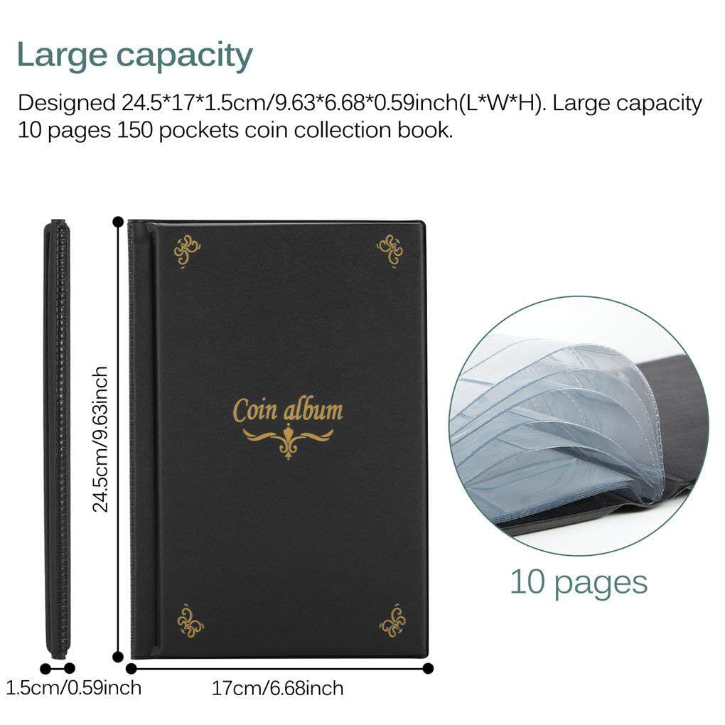 150 Pockets Coin Album Penny Collecting Book Coin Albums For Collectors For Pressed  Pennies Passport Hobby Coin Collector Money Specie Display Storage Case 