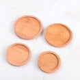 thumbnail image 3 of 8 Pcs Plateaux Ronds en Chocolat Bambou pour Plantation Intérieure 2.6x2.6x0.4in, 3 of 9