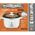 thumbnail image 4 of proctor silex 4-cups uncooked resulting in 8-cups cooked rice cooker, white (37534y), 4 of 6