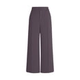thumbnail image 6 of Lovzfmll High Waist Straight Leg Pants for Women, Solid Color Dress Pants with Pocket, Casual Full Length Pants Purple, S, 6 of 7