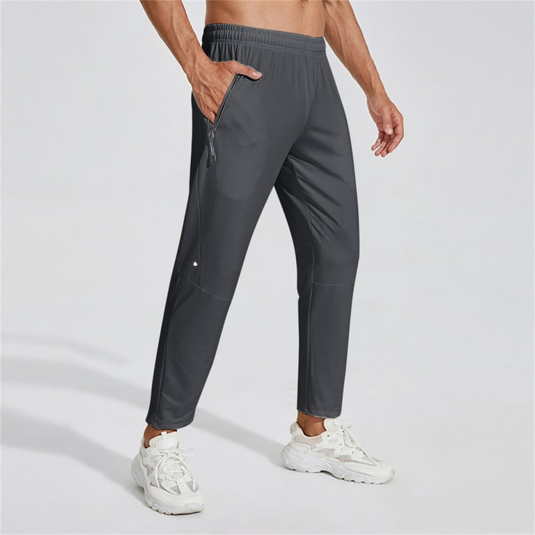 Hfolob Pants For Men Mens Solid Color Jogging Portable Fitness