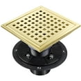 thumbnail image 1 of 4 Inch 6 Inch 304 Stainless Steel Square Shower Floor Drain With Flange Gold, 1 of 6