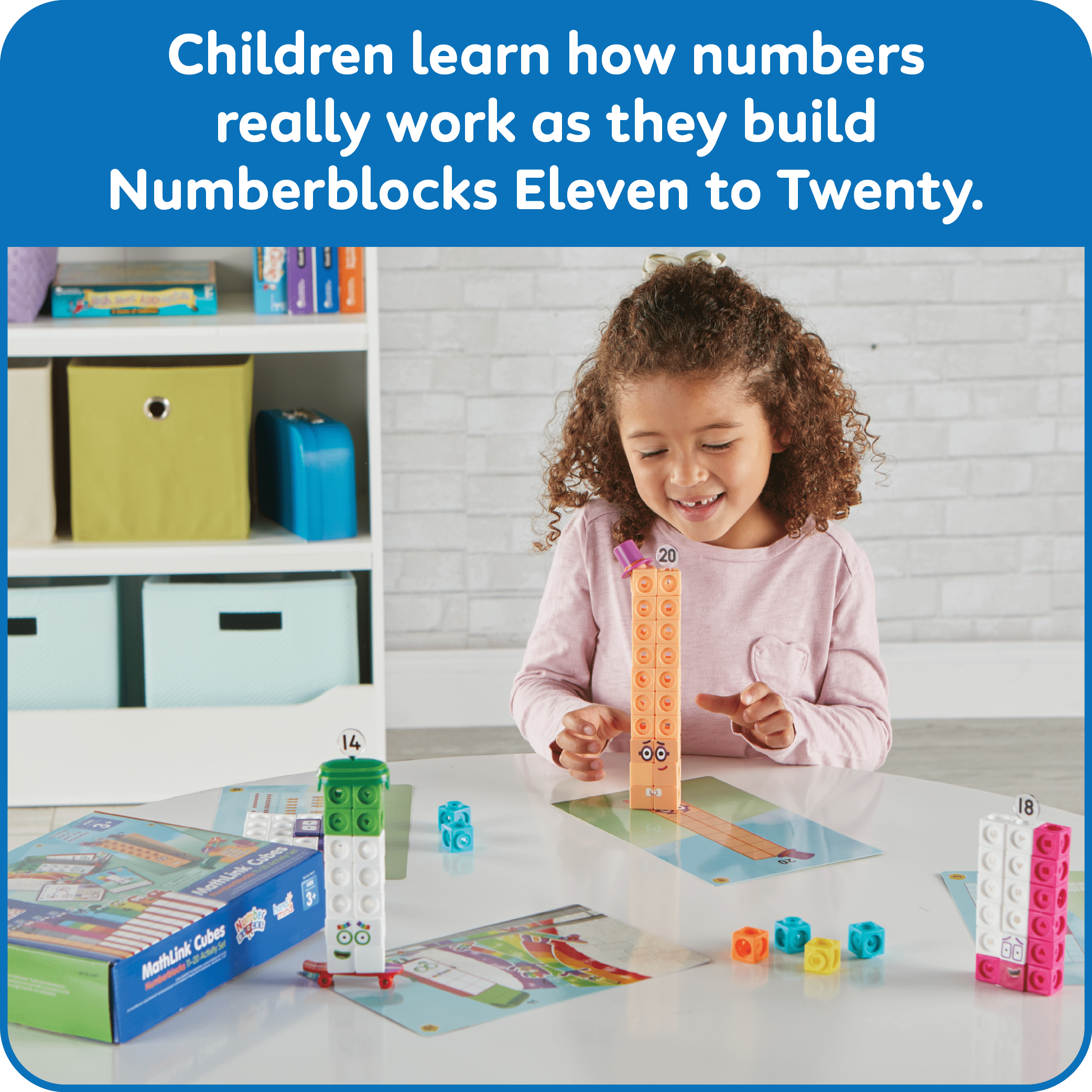 Hand2Mind MathLink Cubes Numberblocks 11-20 Activity Set, Learning