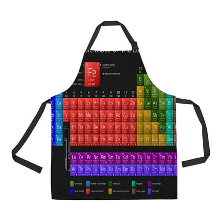 

ABPHQTO Periodic Table Of The Elements Apron Home Kitchen Apron with Pockets