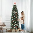 thumbnail image 6 of 6/7.5/9/12 FT Pre-Lit Artificial PVC Pencil Christmas Tree with Warm White LEDs - Slim Two-Tone Design, Easy Assembly Holiday Decor for Home, Office & Parties, 6 of 10