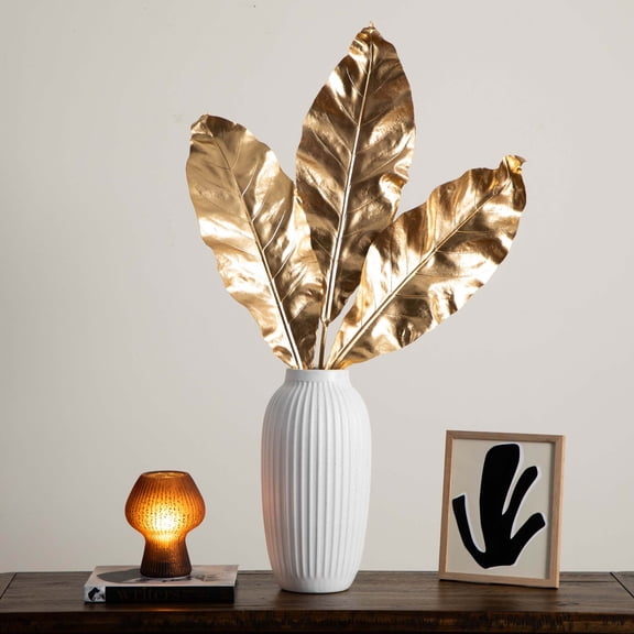Nearly Natural Palm Leaf Artificial Stem Sprays - 42" - Gold - Set of 3