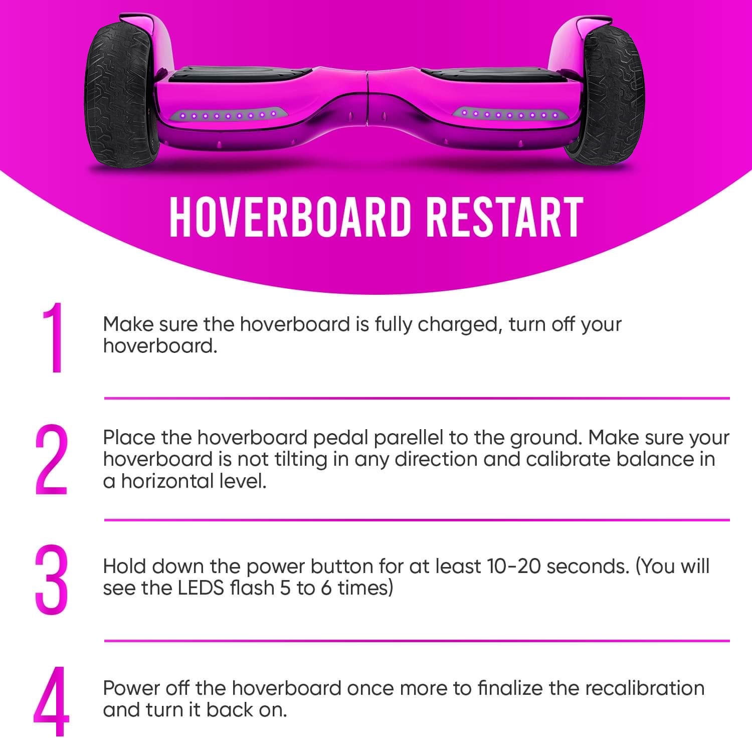 6.5 Zoll Hoverboard mit Stoßdämpfern Sitz, Regular Pink PRO