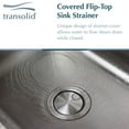 thumbnail image 5 of Transolid  3.5-in Covered Flip-Top Sink Strainer - 4.65" x 4.65" x 2.5" Brushed Stainless Brushed, 5 of 5