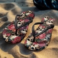 thumbnail image 4 of Chririnla Women's Flower Skull Print Flip Flops Lightweight Soft Footbed Casual Thong Sandals Comfortable Fashion Slip On Bathroom Beach Flats Slippers, 4 of 7
