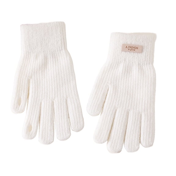IMENGL Gloves for Women Comfy Winter Padded Outdoor Cycling Car Cold Non Slip Screen Driving To Keep WarmSoft Women's Work Gloves,White