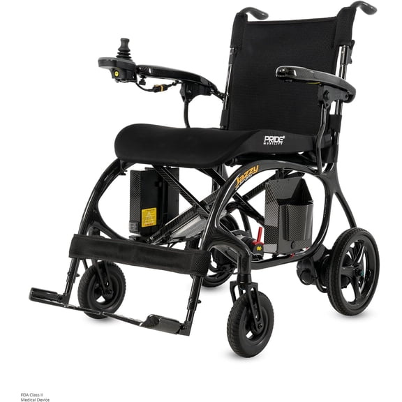 PrideMobility Jazzy Carbon 27X Folding Travel Power Chair, Weighs Just 27.5 Pounds, with 5-Year Extended Warranty