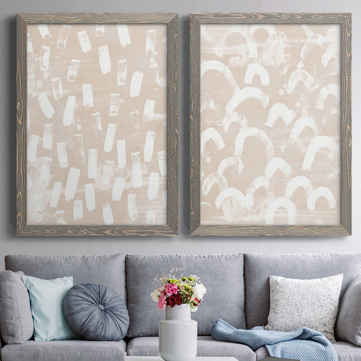 Earth Etching I - Premium Framed Canvas 2 Piece Set - Ready to Hang