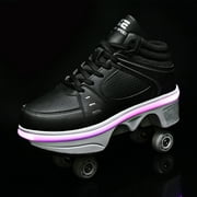 Kofuboke 2-in-1 Roller Skate Shoes, Sneakers, LED Light, Outdoor Sports