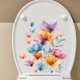 thumbnail image 2 of Pegatinas de mariposa y flores divertidas para inodoro, calcomanías decorativas autoadhesivas para tapa de inodoro, refrigerador, decoración del hogar, 2 piezas, 2 of 4