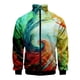 thumbnail image 2 of Chaqueta con cuello alto y estampado 3D de espirales de colores, abrigo de moda para primavera y otoño, chaquetas de gran tamaño con cremallera, ropa de abrigo para hombre, 2 of 5
