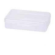 KeirineCC Clear Pencil Boxes for Study,Bulk Plastic Pencil Case with Lid,Hard Large Crayon Storage Box,Stackable Classroom Stationery Organizer Supplies for Adult,2x8x4 Inch,1 Pcs,White