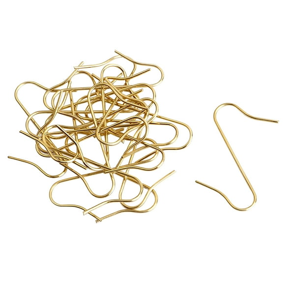 YUEHAO Hangs 50 PCS Ornament Hooks - Light Band Hook Decorating Metal Wire Hangers For Deco Hooks - Light Gold