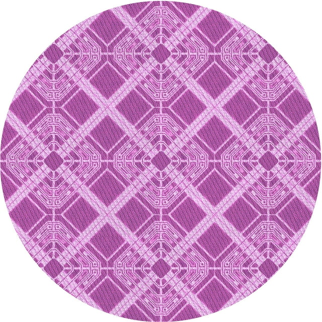 Ahgly Company Machine Washable Indoor Square Transitional Violet Purple Area Rugs, 3' Square