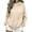 Khaki, variant on Qgtaibl Women's Full Zip Hooded Sweatshirt Side White Stripe Design Long Sleeve Jacket Thin Fleece Fall Athletic Hoodie Coat for Running Hiking Gym Khaki M